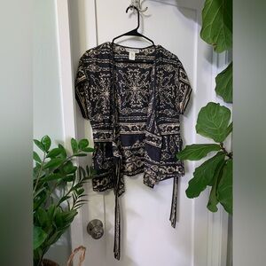 100% Silk Vintage Bohemian Women’s Wrap Top